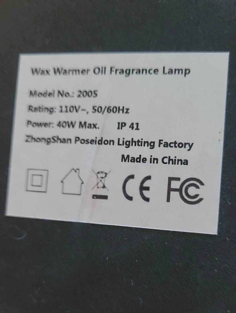 Crystal Touch Wax Warmer Oil  Fragrance Lamp